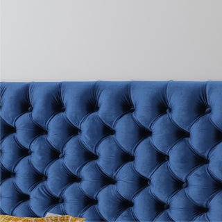 Sunvega Modern Button Tufted Upholstered Queen Size Bed Headboard with Adjustable Legs
