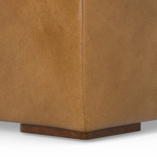 Sunvega Modern Boxy Ottoman in Sienna Kind Leather for Flexible Seating