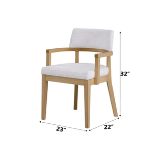 Sunvega Gorge Fabric and Oak Finish Side Chair with Padded Back and Seat Cushions