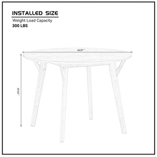 Sunvega 42 Inch Saving Place Dining Table with Wood Veneer Top for Kitchen Living Room