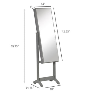 Sunvega Freestanding Lockable Jewelry Cabinet Armoire with Full-Length Mirror and Ample Storage