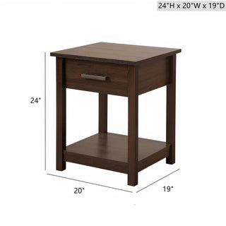 Sunvega Modern Gray Nightstand with Durable Construction for Bedroom