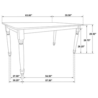 Sunvega Traditional Cottage Modern Farmhouse Rectangular Dining Table with Walnut Top