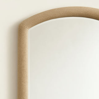 Sunvega Coastal Rope Wrapped Arched Mirror with Textured Frame for Beach House