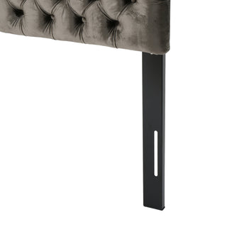 Sunvega Modern Button Tufted Upholstered Queen Size Bed Headboard with Adjustable Legs