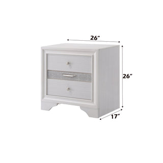 Sunvega Chic Nightstand with Textured Surface and Jewelry Drawer for Bedroom