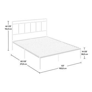 Sunvega Contemporary Queen Bed Frame with Headboard in Classic Black Finish