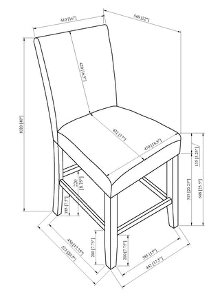 Sunvega Contemporary Transitional Style Fabric Upholstered Dining Chair Set