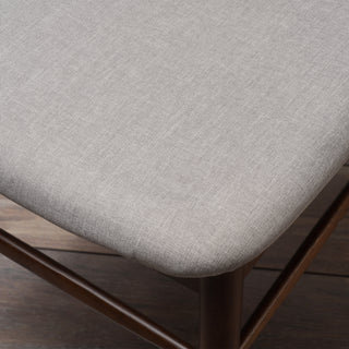 Sunvega Mid-Century Upholstered Dining Chairs with Rubberwood Frame in Walnut and Charcoal