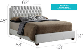 Sunvega Modern White Queen Bed with Clean Design for Versatile Room Decor