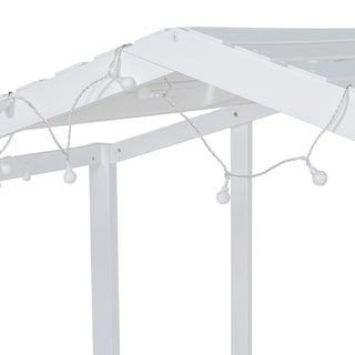 Sunvega Twin Size Loft Bed with Ladder Slide Blackboard and Light Strip