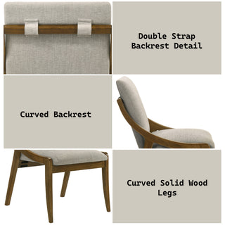 Sunvega Gray Chenille Upholstered Side Chair with Walnut Veneer Frame