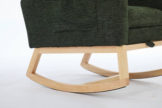 Sunvega Modern Upholstered Nursery Glider Rocking Chair with High Backrest and Side Pocket