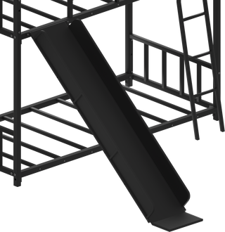 Sunvega Metal Bunk Bed with Slide Ladder and Safety Guard Rails for Kids