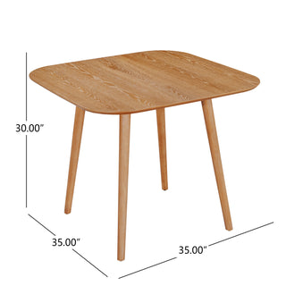 Sunvega Mid-Century Modern Faux Wood Dining Table with Tapered Splayed Legs