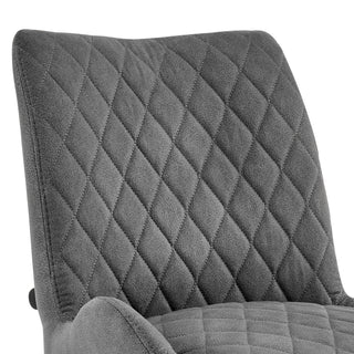 Sunvega Modern 30 Inch Bar Stool with Charcoal Fabric and Black Finish