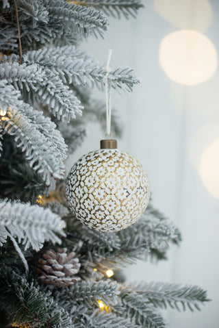 Sunvega Glass Glitter Painted Christmas Ball Ornaments Set of 12 for Holiday Decor