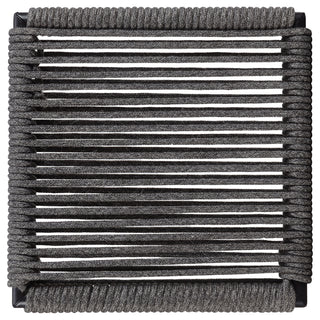 Sunvega Charcoal Rope Woven Metal Bar Chair with Sled Base Set of 2