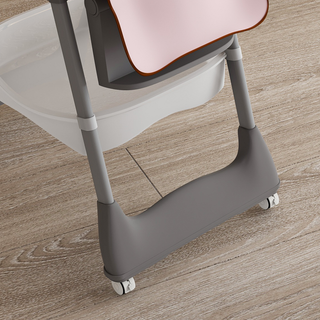 Sunvega Adjustable Baby High Chair with Safety Belt Lockable Wheels for Home Dining