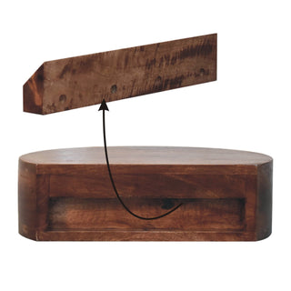 Sunvega Solid Mango Wood Wall Mounted Bedside with One Drawer Honey Caramel