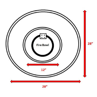 Sunvega 9" H x 28" W Fiber Reinforced Concrete Outdoor Fire Pit