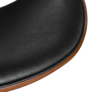 Sunvega Mid-Century Modern Swivel Barstool with Faux Leather Upholstery and Walnut Frame