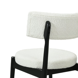 Sunvega Mid Century Modern Counter Stool Set of 2 with Upholstered Boucle Seat