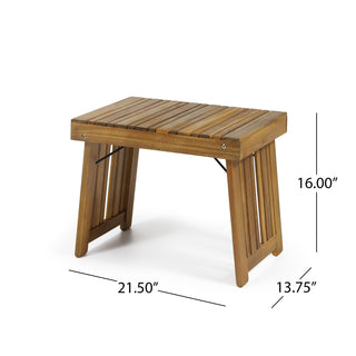 Sunvega Foldable Acacia Wood Slat Design Side Table for Outdoor Use