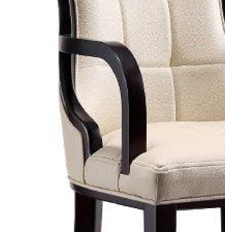 Sunvega Traditional Solid Beech Wood Dining Armchair with Faux Leather and Velvet