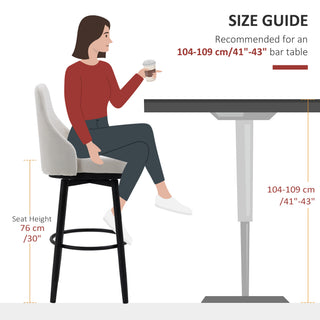 Sunvega 360 Swivel Bar Stools Set of 2 with Upholstered Cream White Seat and Footrest