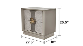 Sunvega Eternity Traditional Style 2-Drawer Nightstand with Gold Accents