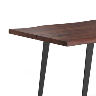 Sunvega Dark Walnut Acacia Wood Dining Table with Iron Legs for 6