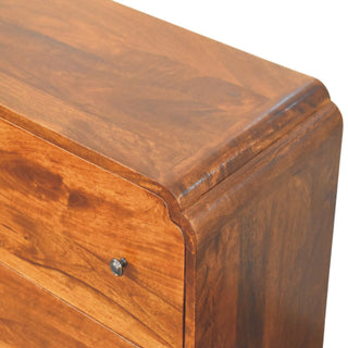 Sunvega Handcrafted Chestnut Mango Wood Chest with Three Spacious Drawers