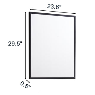 Sunvega 32-inch Aluminum Silver Bathroom Mirror with Durable Frame and Sleek Finish