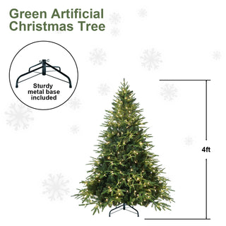 Sunvega 4ft Pre-Lit Artificial Christmas Tree with 150 Warm White Incandescent Lights