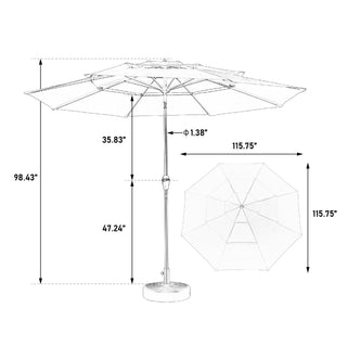 Sunvega 15-Foot Rectangular Outdoor Umbrella with Crank for Patio and Garden