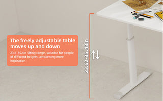 Sunvega Height Adjustable Hand Crank Sit Stand Home Office Desk for Study Room