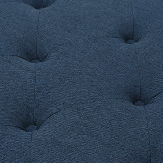 Sunvega Bordeaux Tufted Ottoman with Pillow Top and Cream Fabric for Living Room
