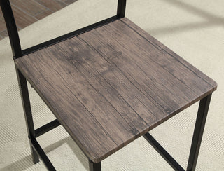 Sunvega Transitional Industrial 5pc Counter Height Dining Set With Square Table