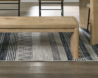 Sunvega Modern Contemporary Upholstery Bench with Rounded Corners in Oak Finish