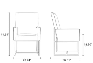 Sunvega Modern Open Industrial Design Velvet Upholstered Dining Chair for Living Room