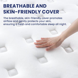 Sunvega King Hybrid Mattress with Gel Memory Foam Pocket Springs for Hotel Comfort