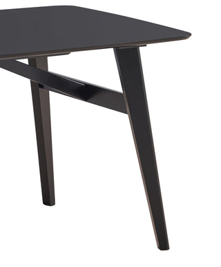 Sunvega Eliora Black Finish Wooden Dining Table with Fixed Table Top