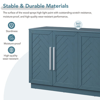 Sunvega Sideboard Buffet Cabinet with Adjustable Shelves and Silver Handles for Kitchen Dining Room