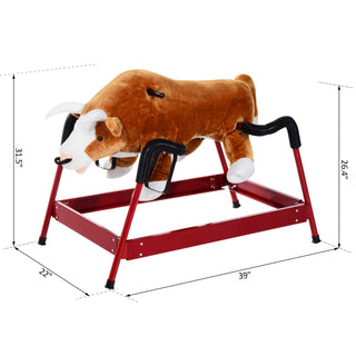 Sunvega ASTM-F963 Certified Spring Rocking Horse with Plush Fabric and Animal Sounds