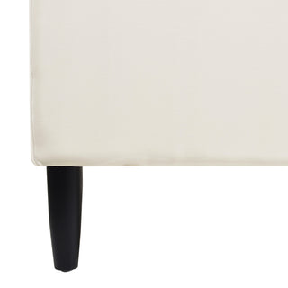 Sunvega Handmade Vertical Tufted Headboard Platform Bed Set in Light Beige Linen