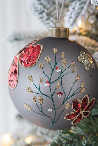 Sunvega Glass Glitter Painted Christmas Ball Ornaments Set of 12 for Holiday Decor
