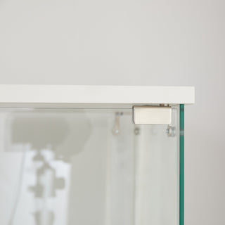 Sunvega 4 Tier Glass Display Cabinet with Lock and Wheels for Living Room