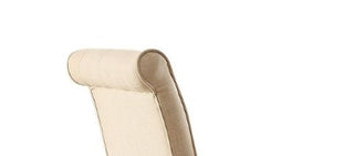Sunvega Beige Linen Button Tufted Parson Armless Chair with Walnut Finish Legs