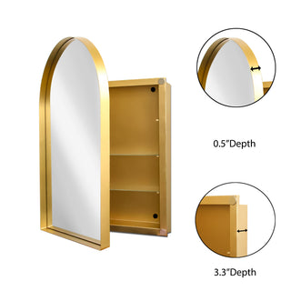 Sunvega Modern White Metal Framed Recessed Medicine Cabinet with Mirror and Storage